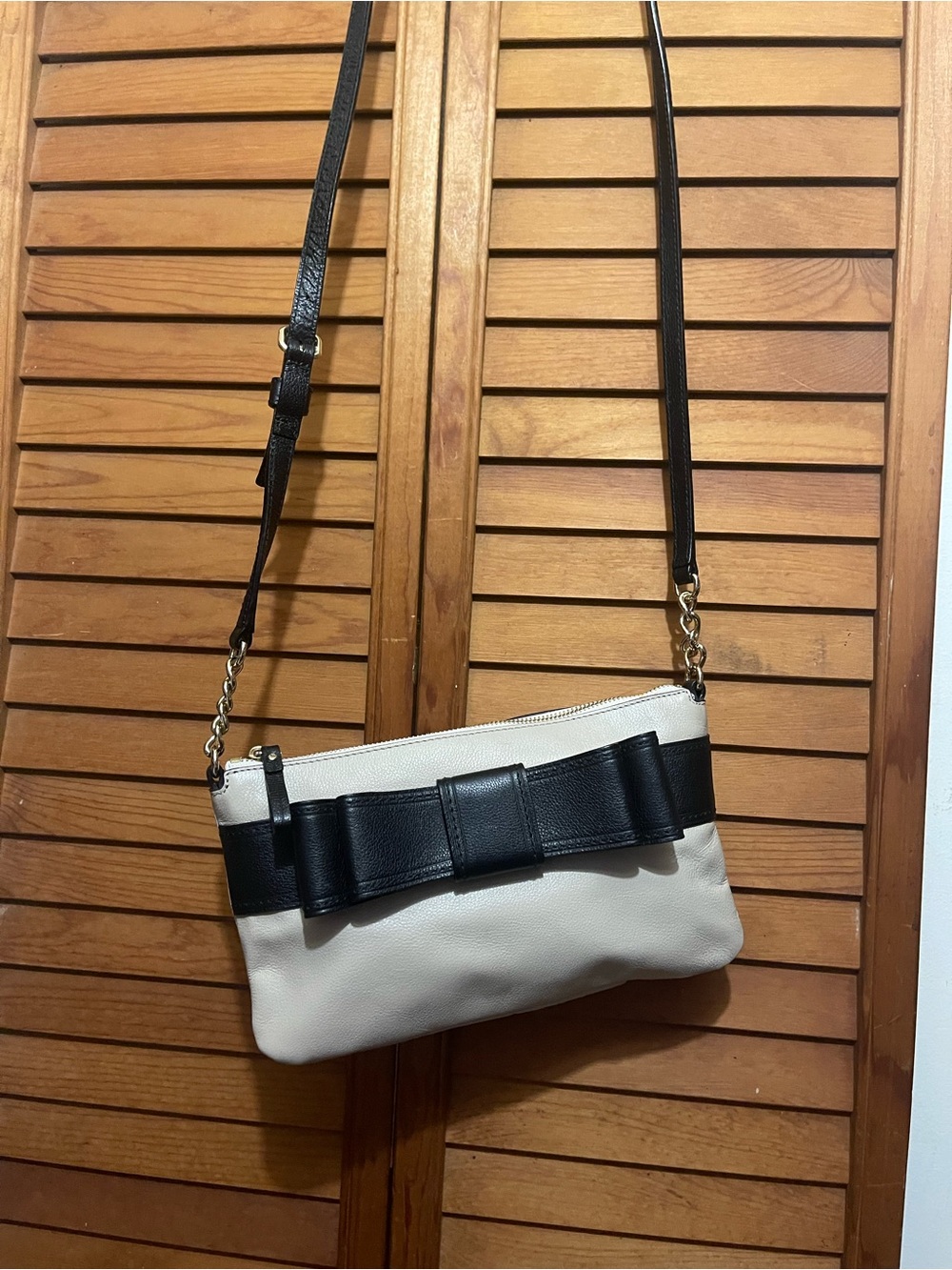 kate spade Cream and Black Bow Crossbody Bag